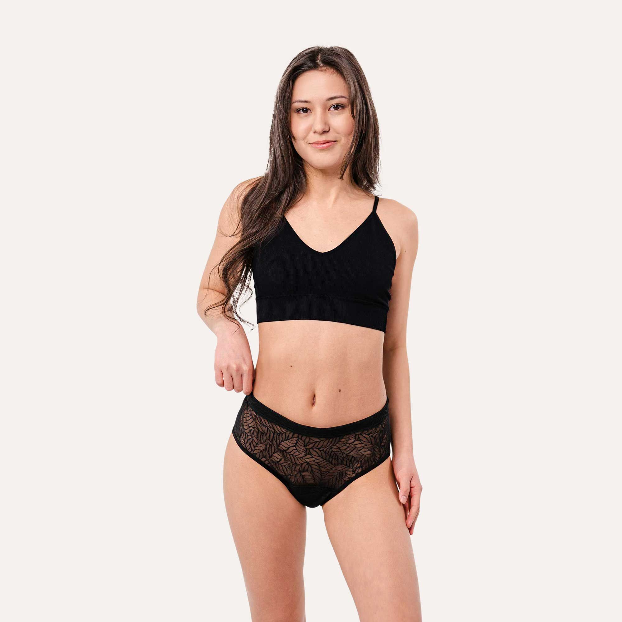 Period Underwear Recycled Lace Leaf Hipster (Multipack of 3)